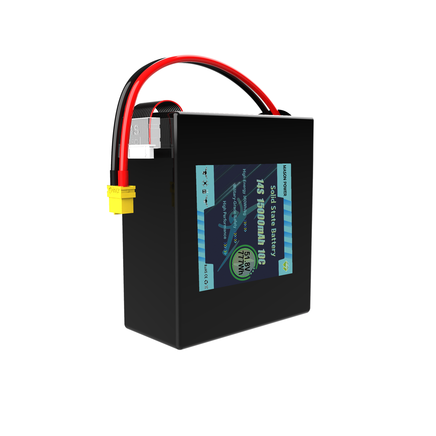 Solid State Lipo Battery 360Wh/kg 14S 10C 51.8V 22000mAh for Aerial Survey Drones