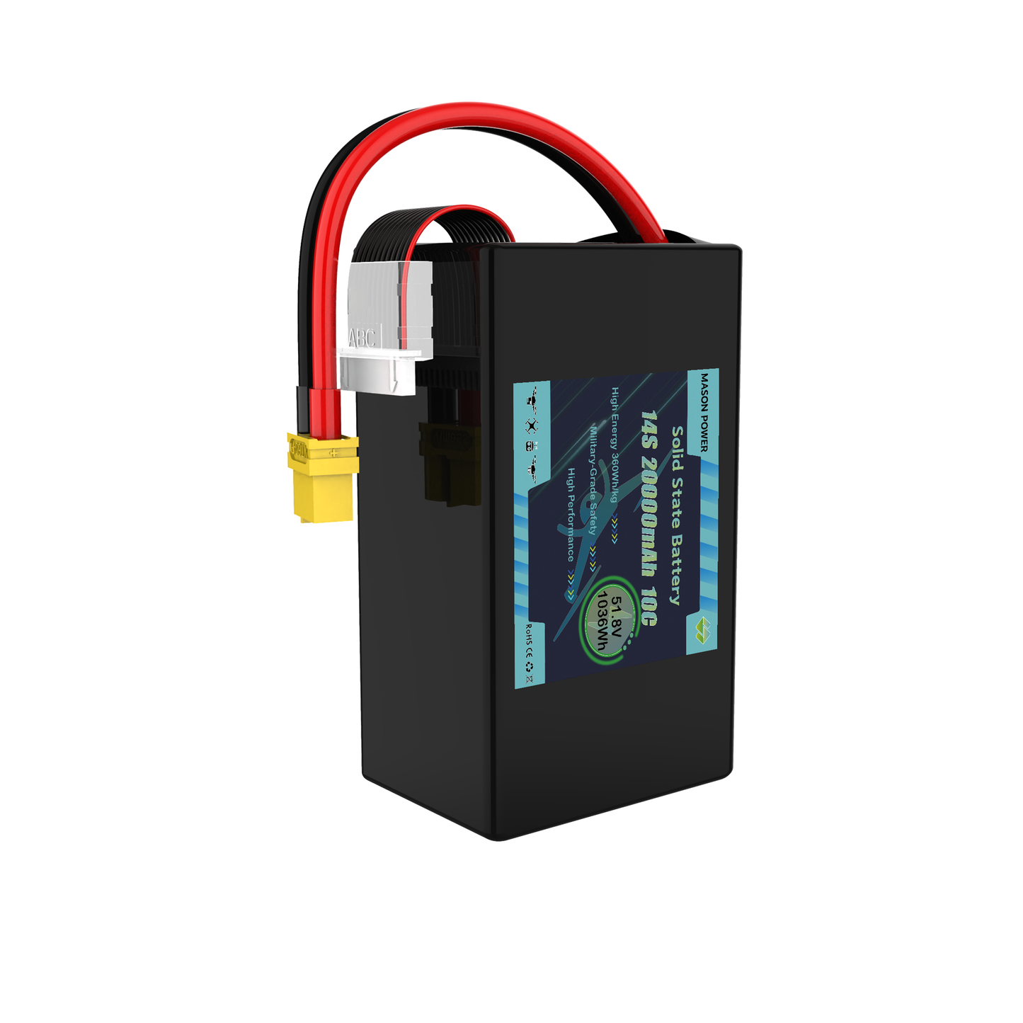Solid State Lipo Battery 360Wh/kg 14S 10C 51.8V 22000mAh for Aerial Survey Drones