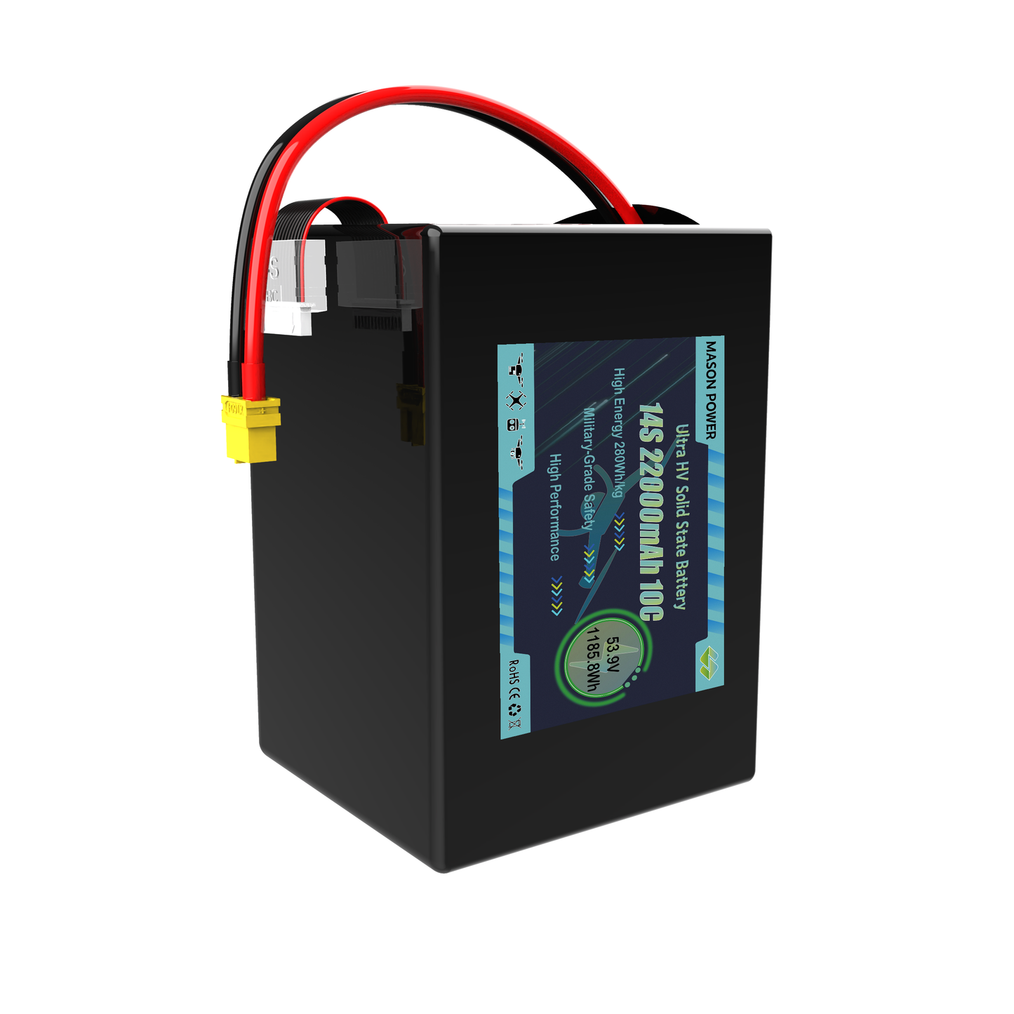 Premium 14S High Voltage LiHV 53.9V 36000mAh 10C Solid State FPV UAV Drone Battery Packs