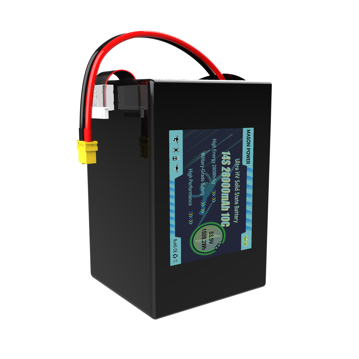 Premium 14S High Voltage LiHV 53.9V 36000mAh 10C Solid State FPV UAV Drone Battery Packs