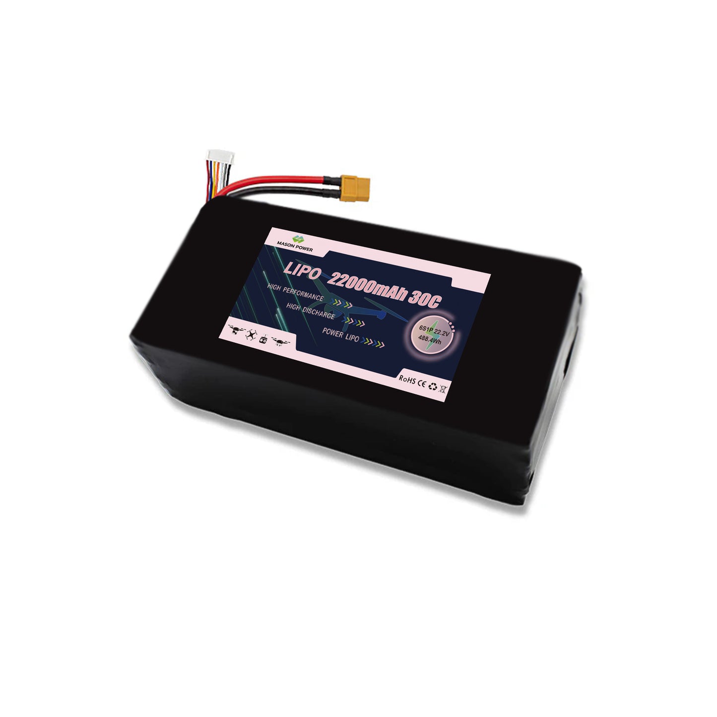 22.2V 30C 6S 22000mAh Lipo Battey Pack For Race FPV Drone