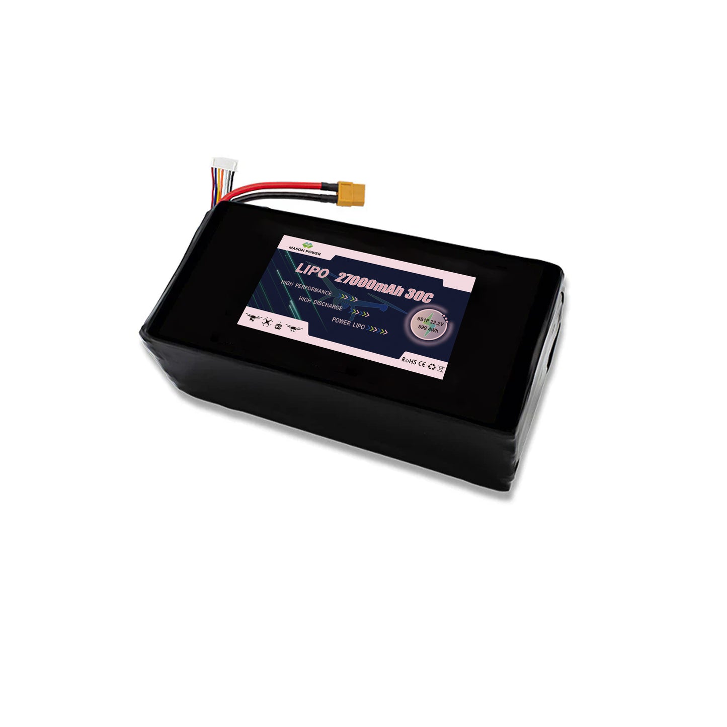 22.2V 30C 6S 27000mAh Lipo Battey Pack For Race FPV Drone