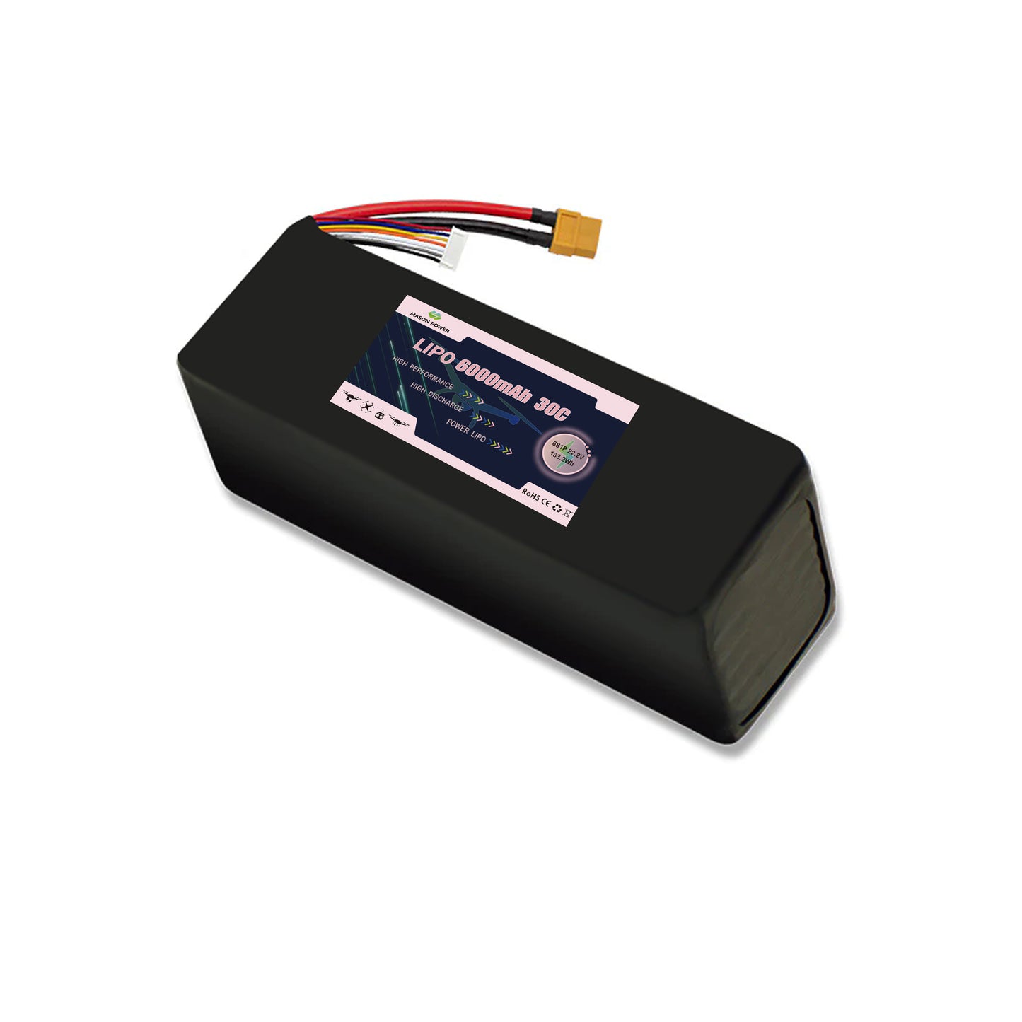 22.2V 30C 6S 6000mAh Lipo Battey Pack For Race FPV Drone