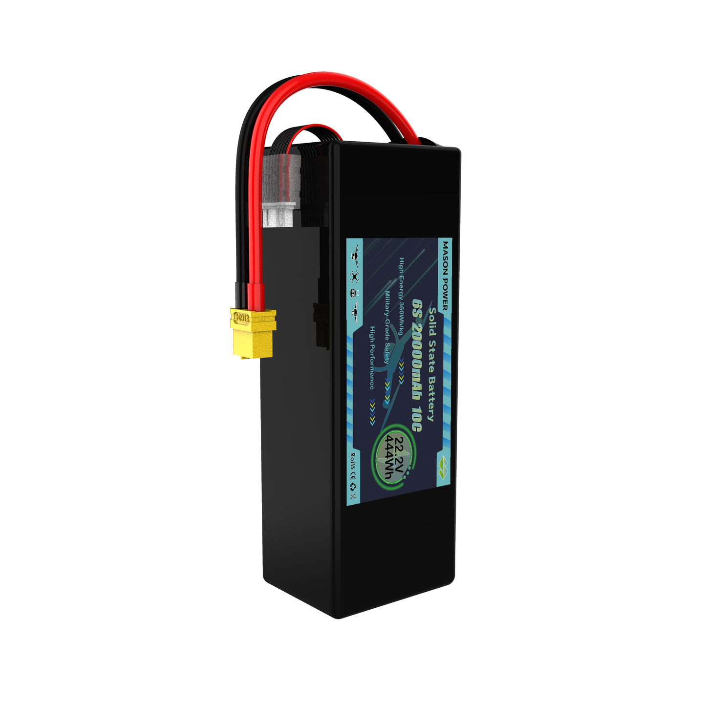 Stable 360Wh/kg 6S 22.2V 33000mAh 10C Solid State Battery Pack for UAV Applications