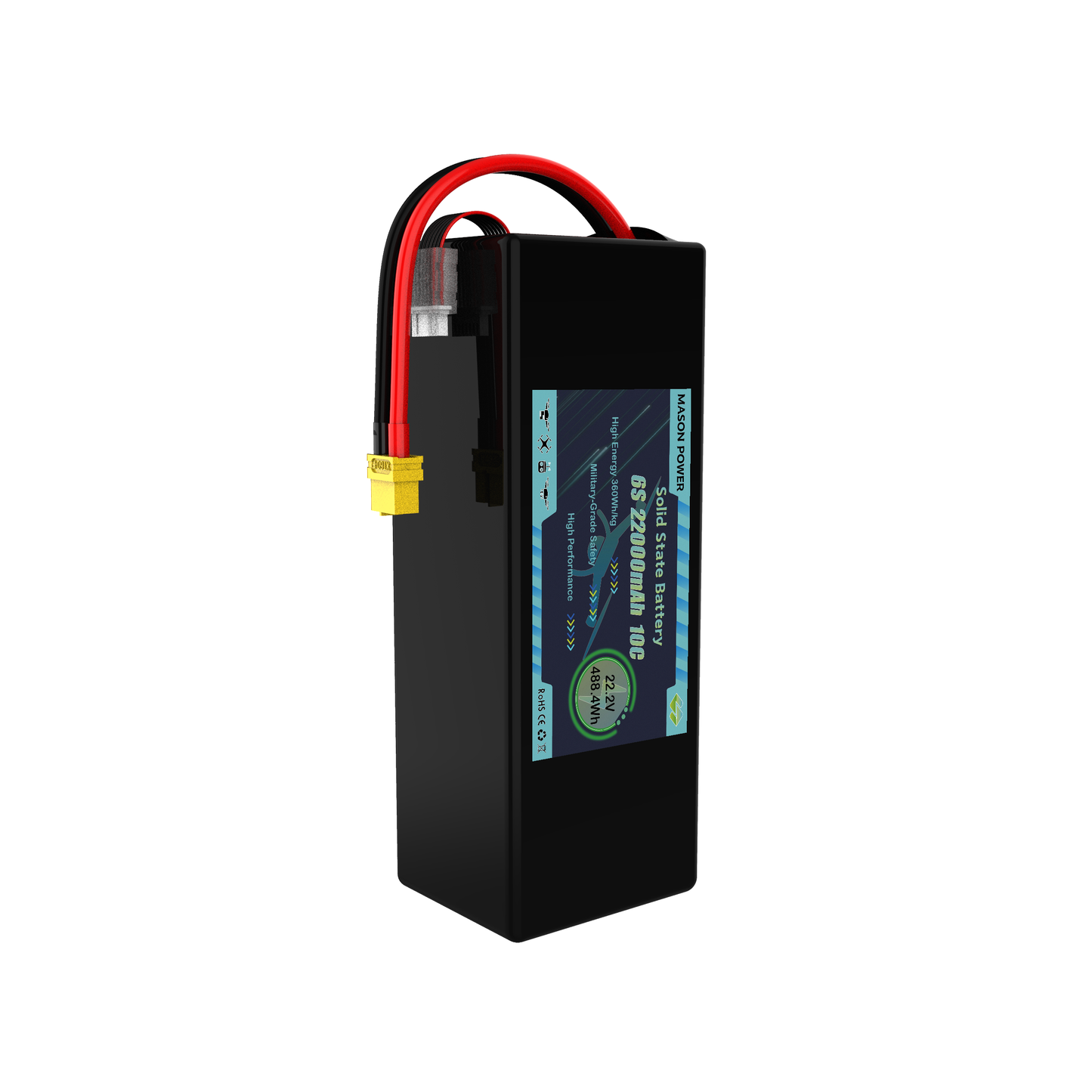 Stable 360Wh/kg 6S 22.2V 33000mAh 10C Solid State Battery Pack for UAV Applications
