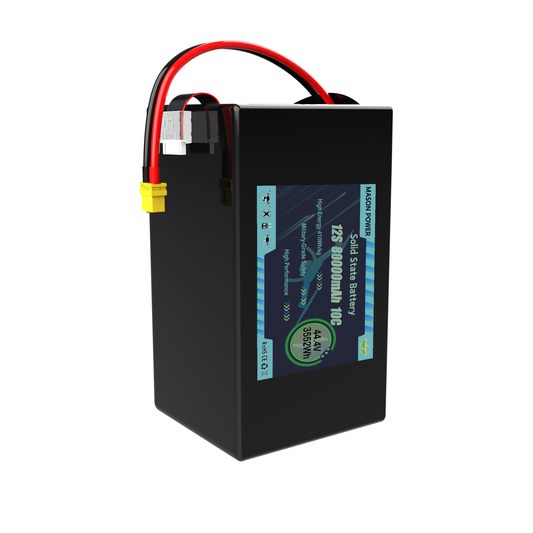 FPV UAV Ultra High Energy Density Drone Battery 410Wh/kg 12S 44.4V 80000mAh 10C Solid State Battery Pack