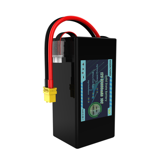 360Wh/kg 12S 44.4V 33000mAh 10C Solid State Drone Battery High Performance Battery Pack