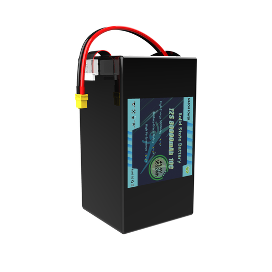 OEM Solid State Battery 12S 44.4V 80000mAh 10C 360Wh/kg Reliable Drone Battery Pack