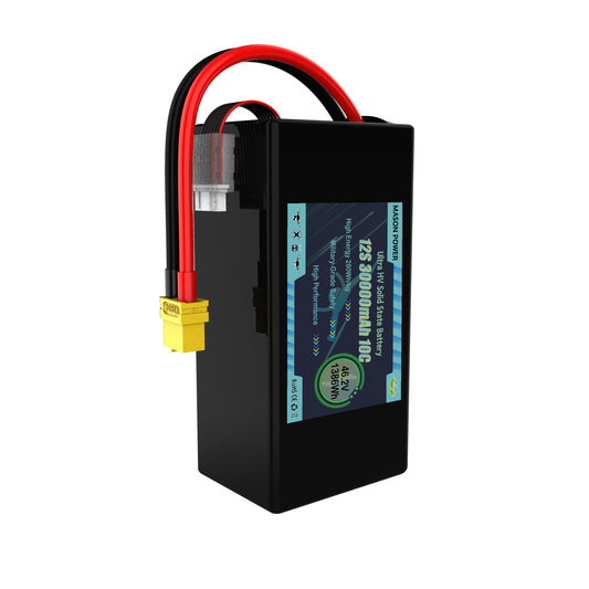 HV SSB 12S High Voltage 46.2V 30000mAh 10C LiHV Solid State Battery Packs for Police Drones