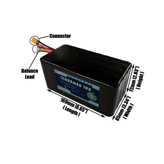 29.6V 16000mAh 8S4P Lithium Ion Battery Pack For FPV Drone
