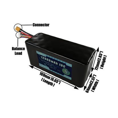 29.6V 12000mAh 8S3P Lithium Ion Battery Pack For FPV Drone