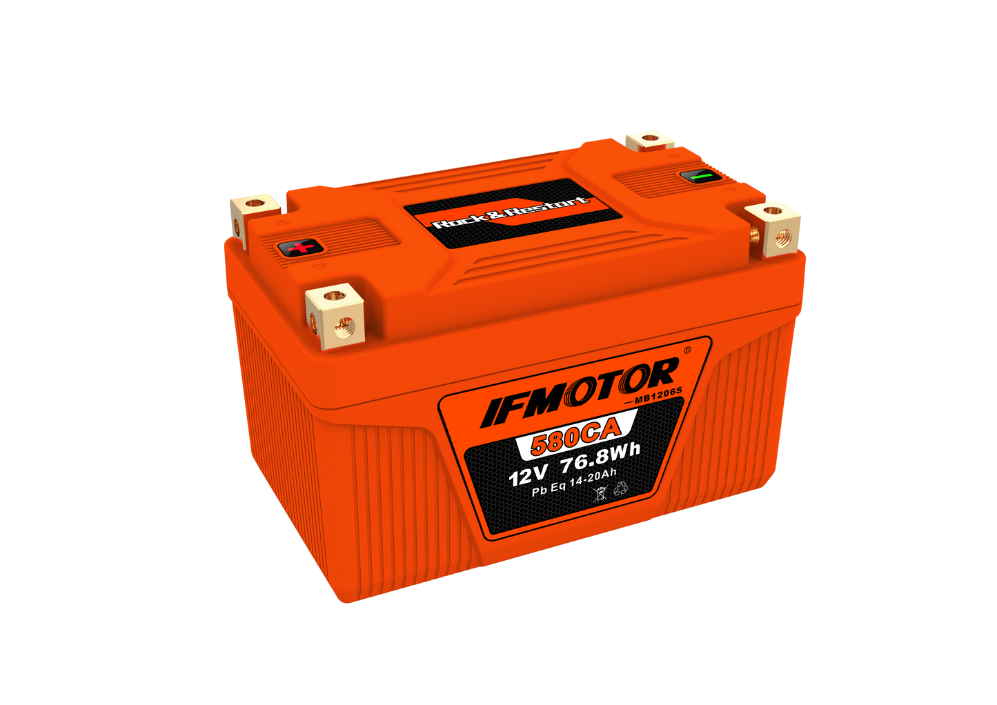 IFMOTOR ROCK&RESTART 12V 6Ah LITHIUM MOTORCYCLE BATTERY