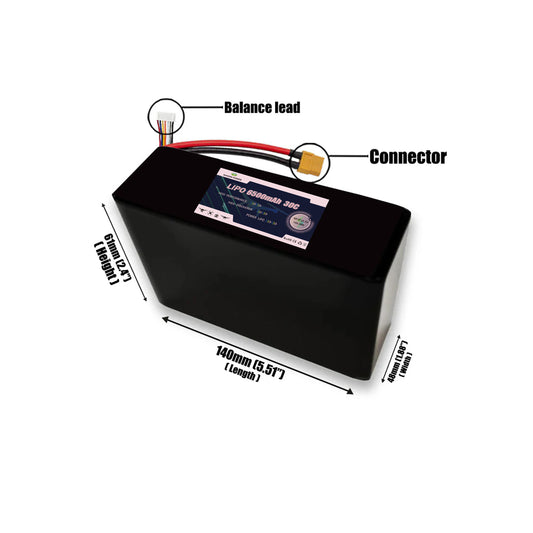 22.2V 30C 6S 6500mAh Lipo Battey Pack For Race FPV Drone