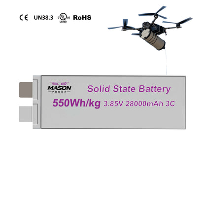 MASON POWER 550Wh/kg Anode Free Solid State Cell Ultra-High – Engineered for eVTOL & Strategic UAVs