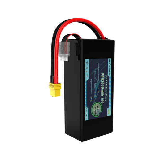 360Wh/kg 6S 22.2V 52000mAh High Capacity 10C Lithium Solid State Battery Packs