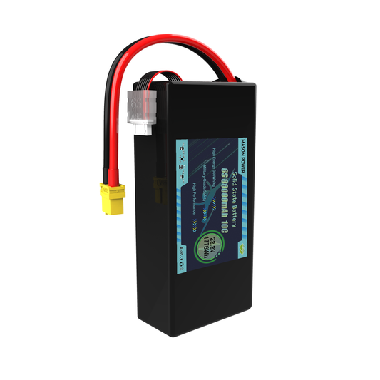 360Wh/kg 6S 22.2V 80000mAh 10C Solid State Battery Pack for Big Drones