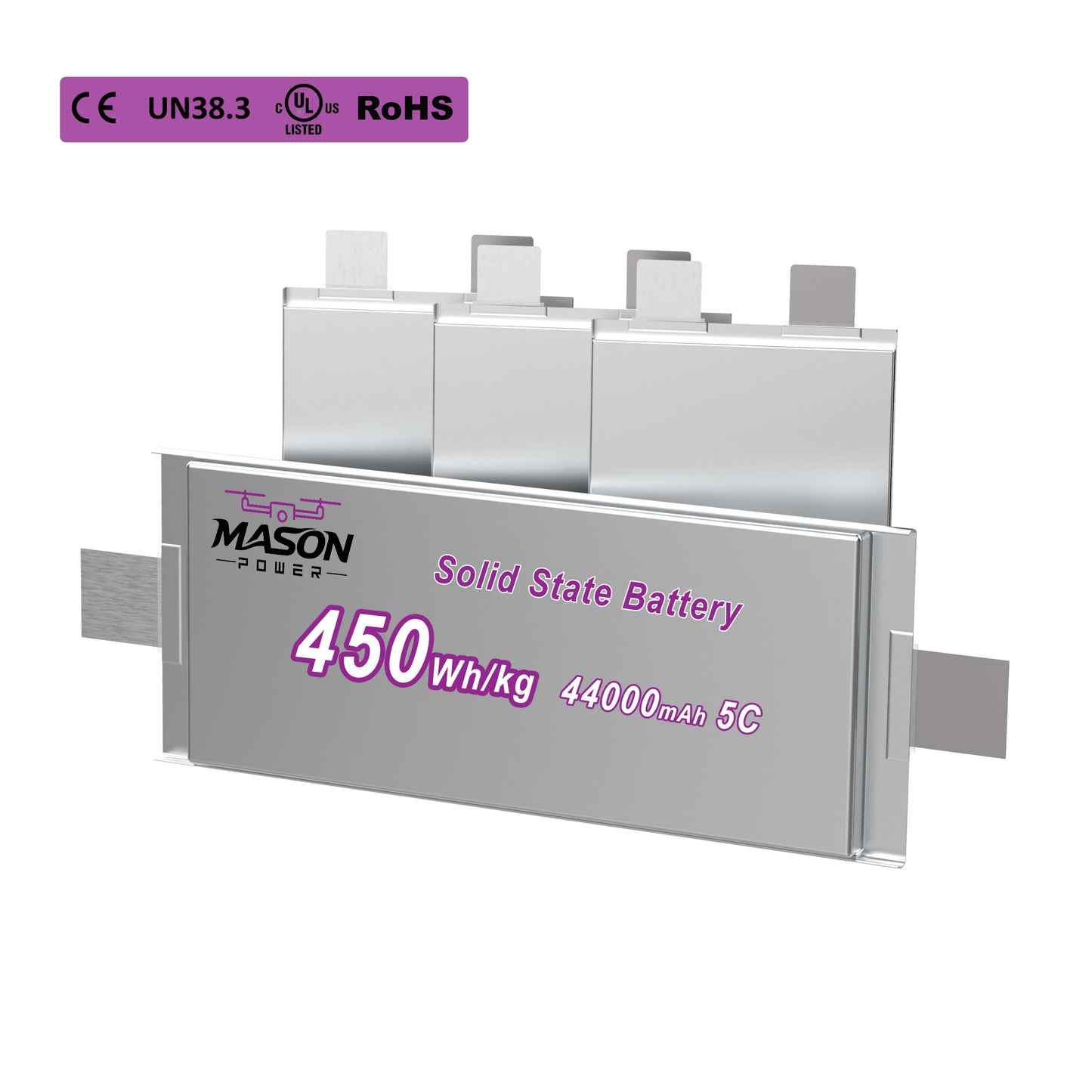 MASON POWER 450Wh/kg High-Power Solid-State Cell – From 16Ah to 80Ah – The New Benchmark for Aerial Endurance