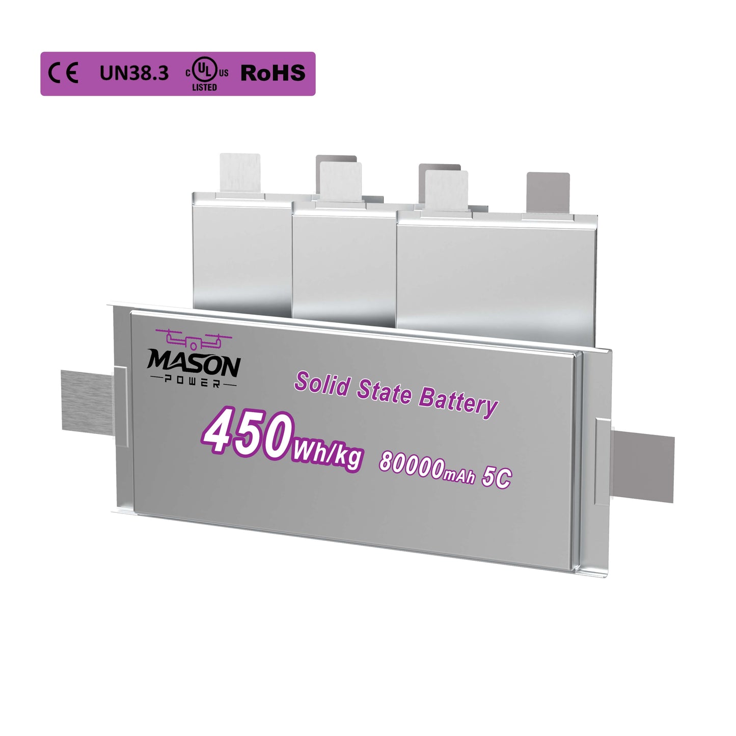 MASON POWER 450Wh/kg High-Power Solid-State Cell – From 16Ah to 80Ah – The New Benchmark for Aerial Endurance