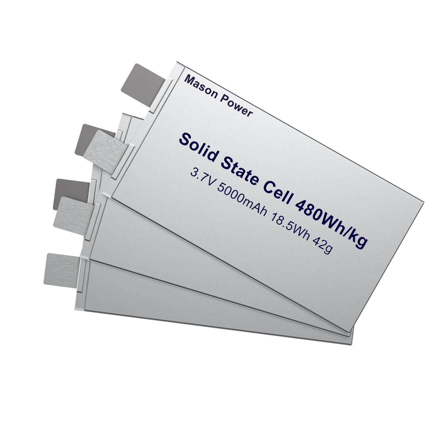 Mason Power 480Wh/kg Solid State Lithium Ion Cell 16Ah 3C Continuous Discharge for Custom Drone Battery Packs